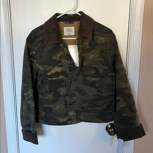 NWT Ashley Outerwear camo denim Jacket